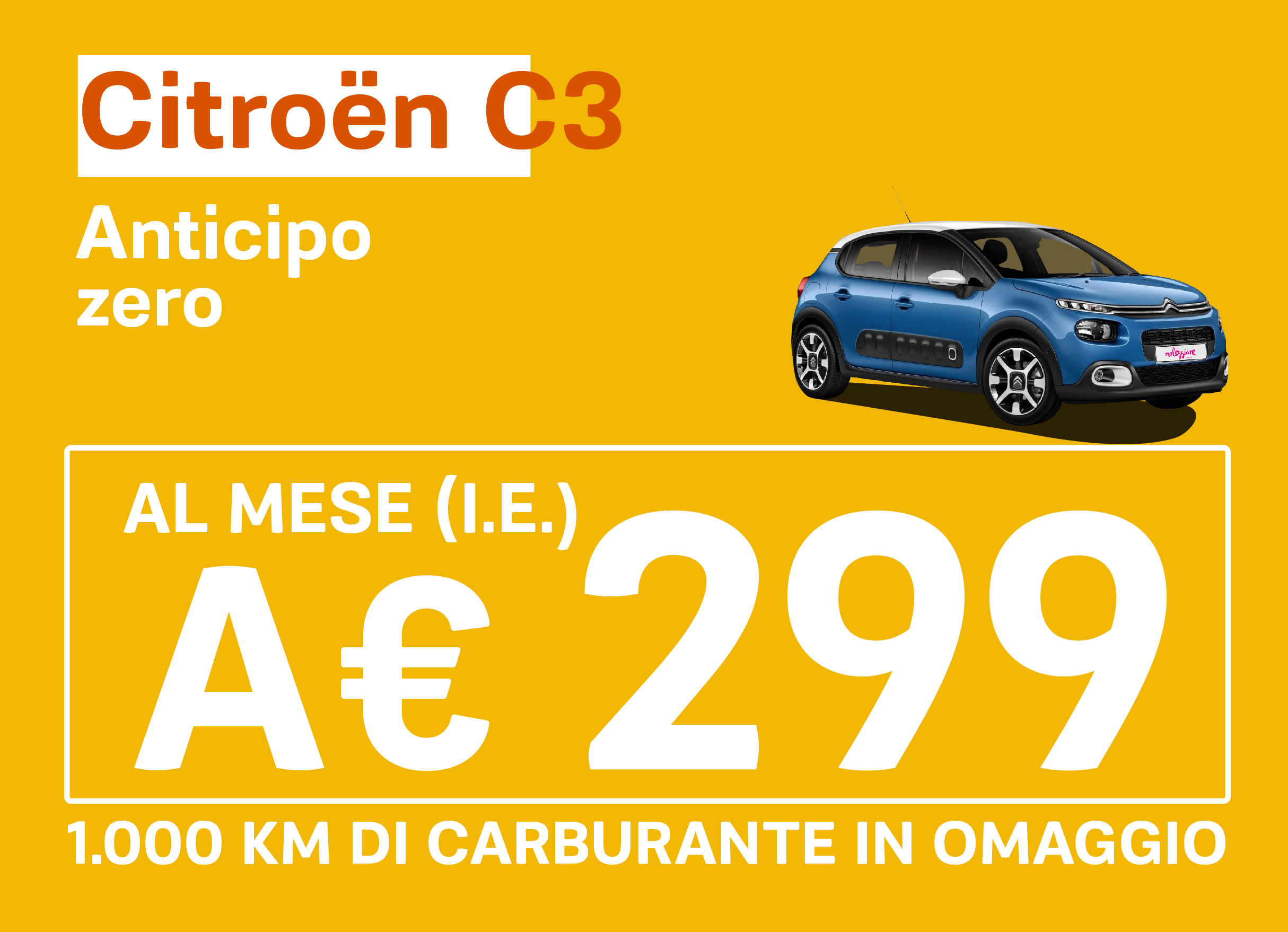noleggio a lungo termine citroen c3 senza anticipo